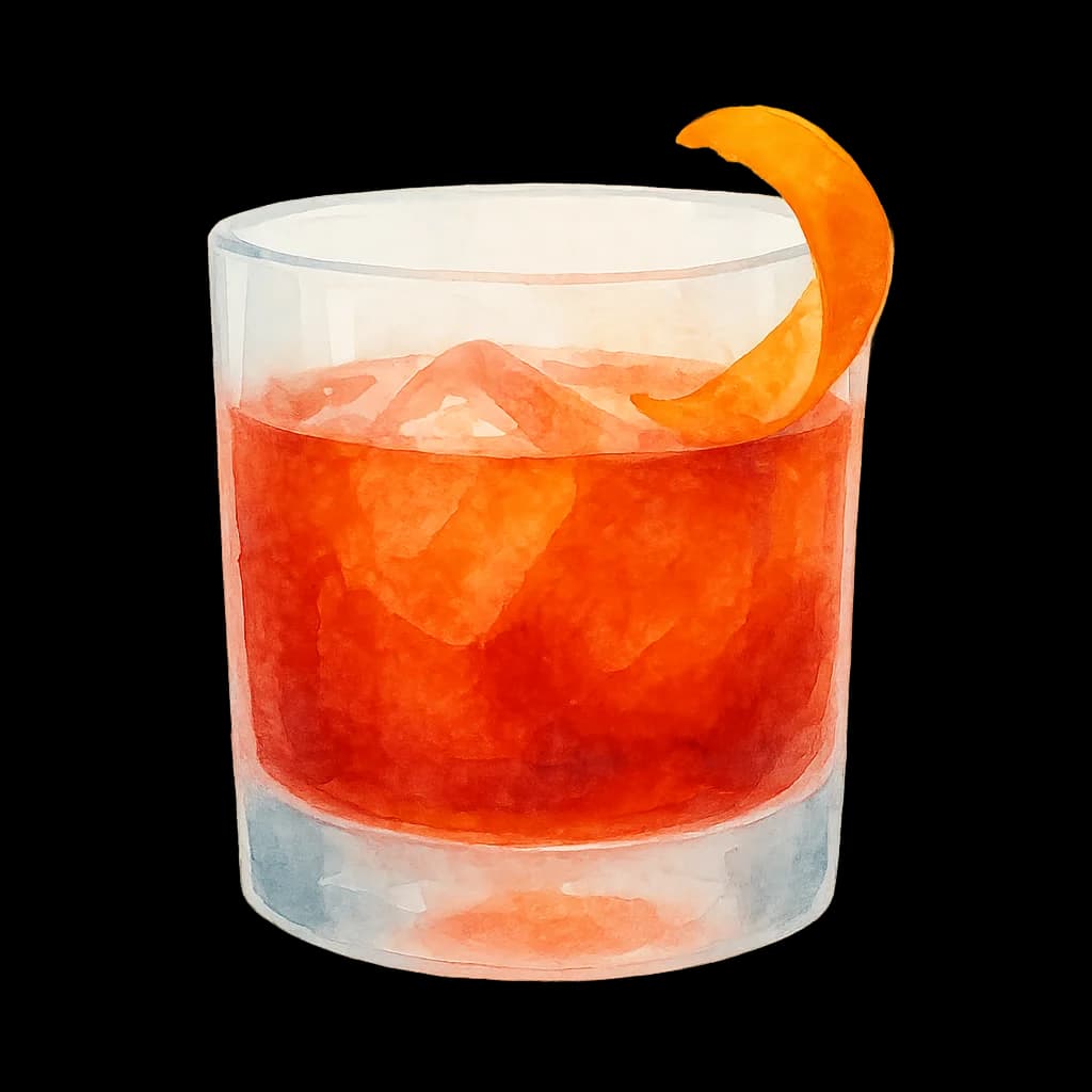 Illustration of Negroni cocktail