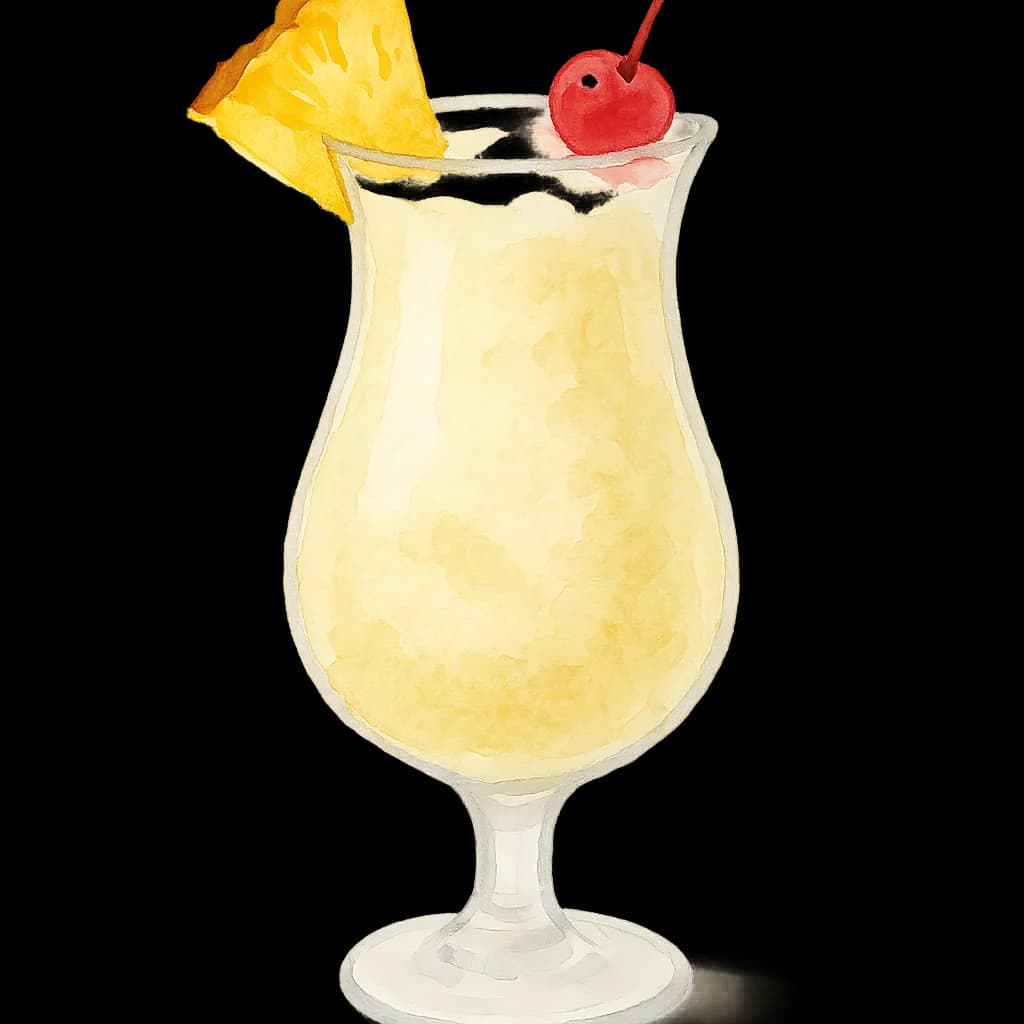 Illustration of Virgin Piña Colada cocktail