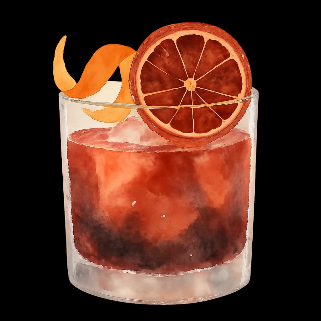 Illustration of Mezcal Negroni cocktail
