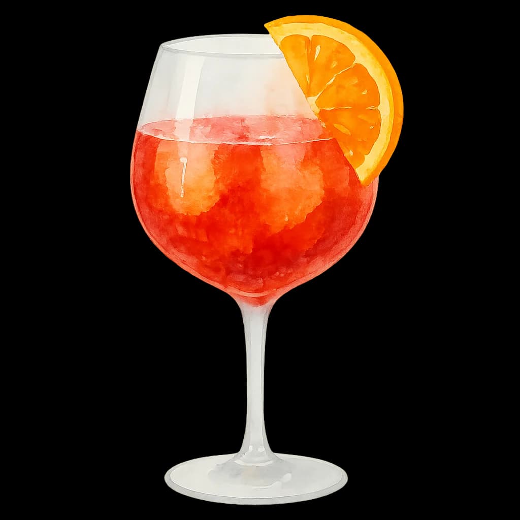 Illustration of Negroni Sbagliato cocktail