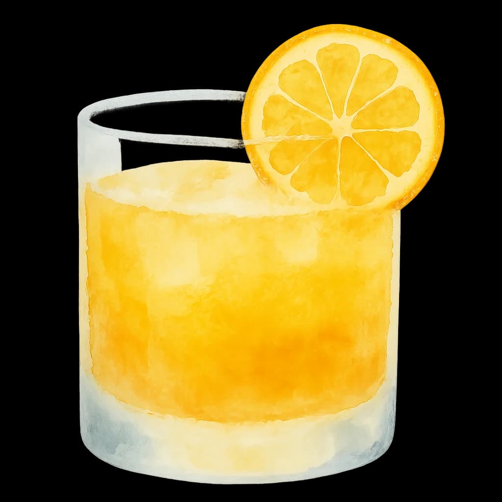 Illustration of Gold Rush cocktail