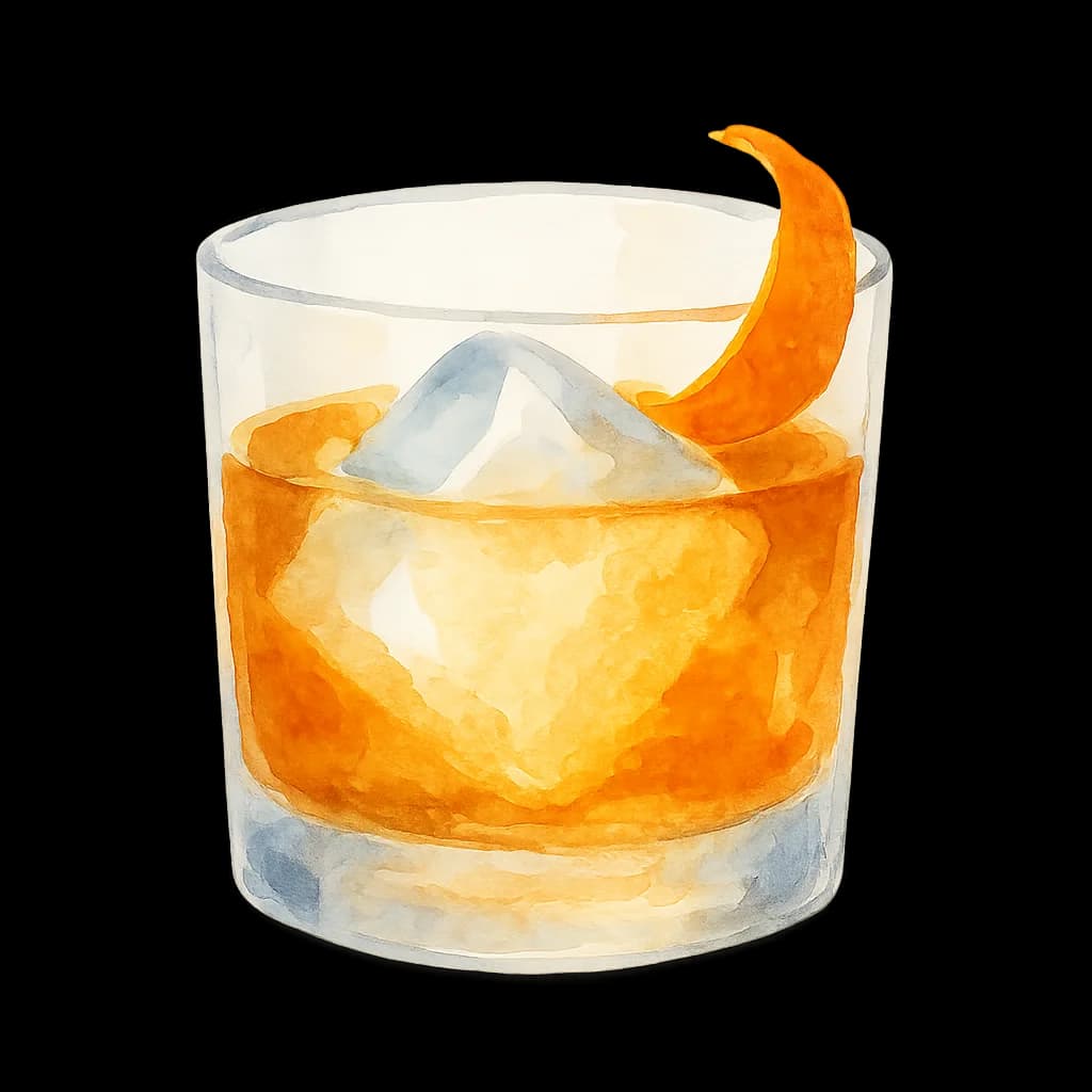 Illustration of Old Fashioned cocktail