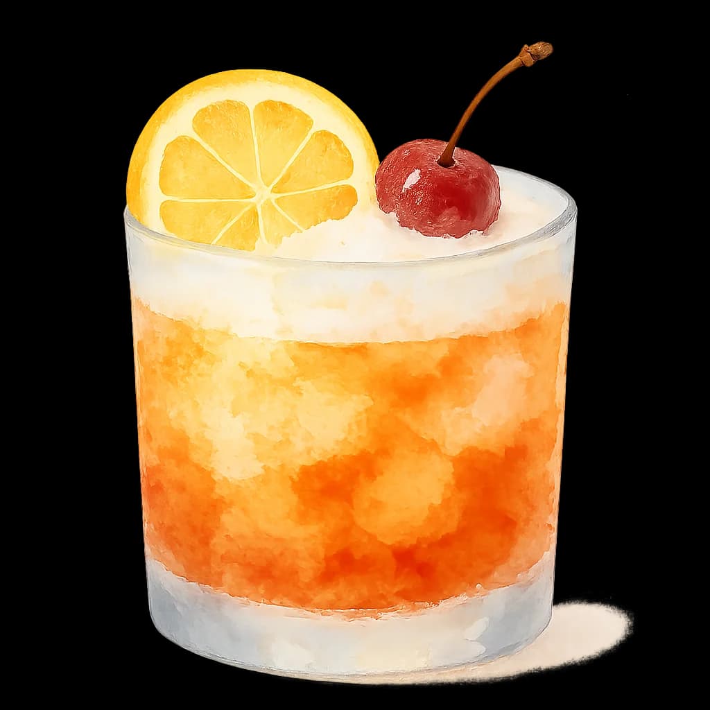 Illustration of Amaretto Sour cocktail