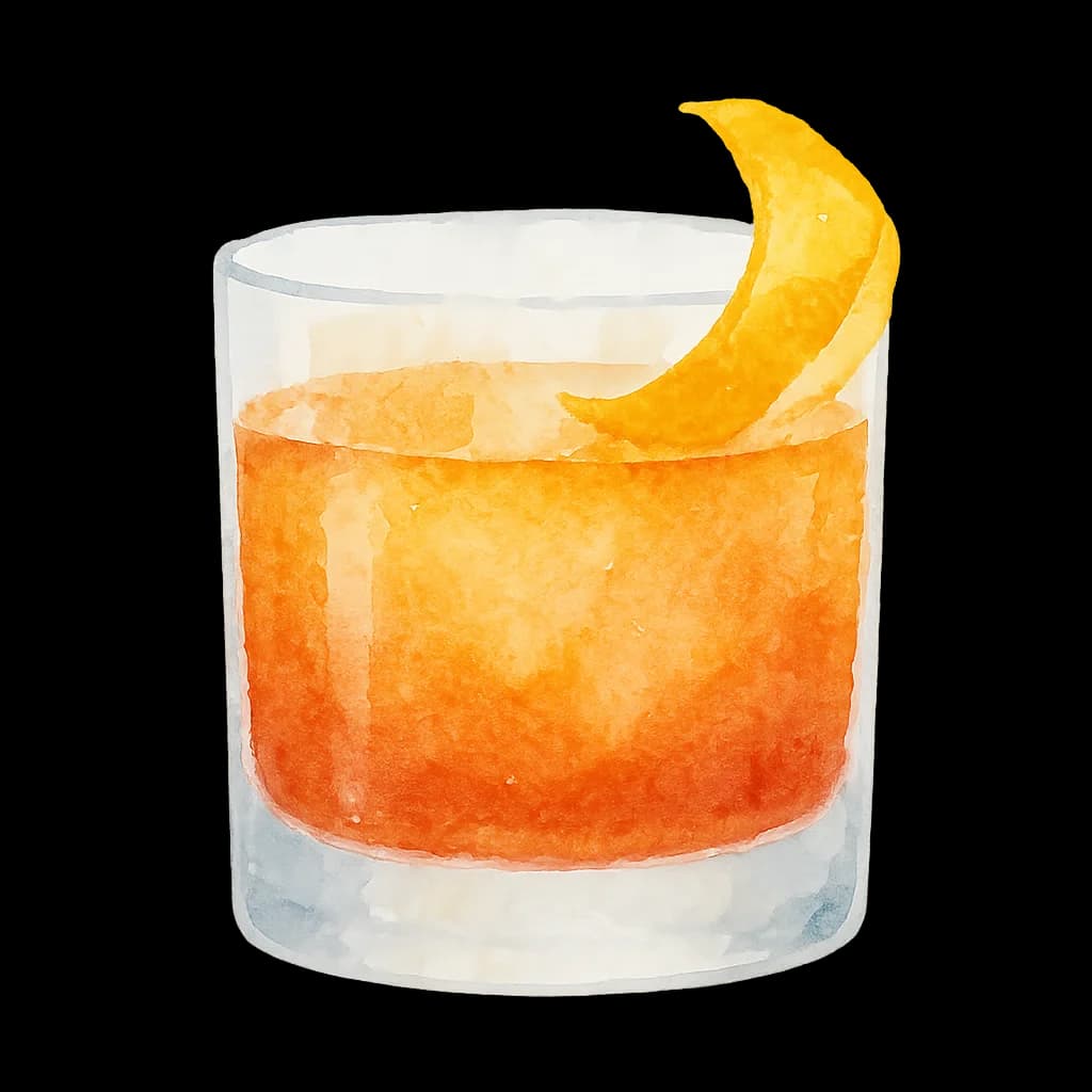 Illustration of Vieux Carré cocktail