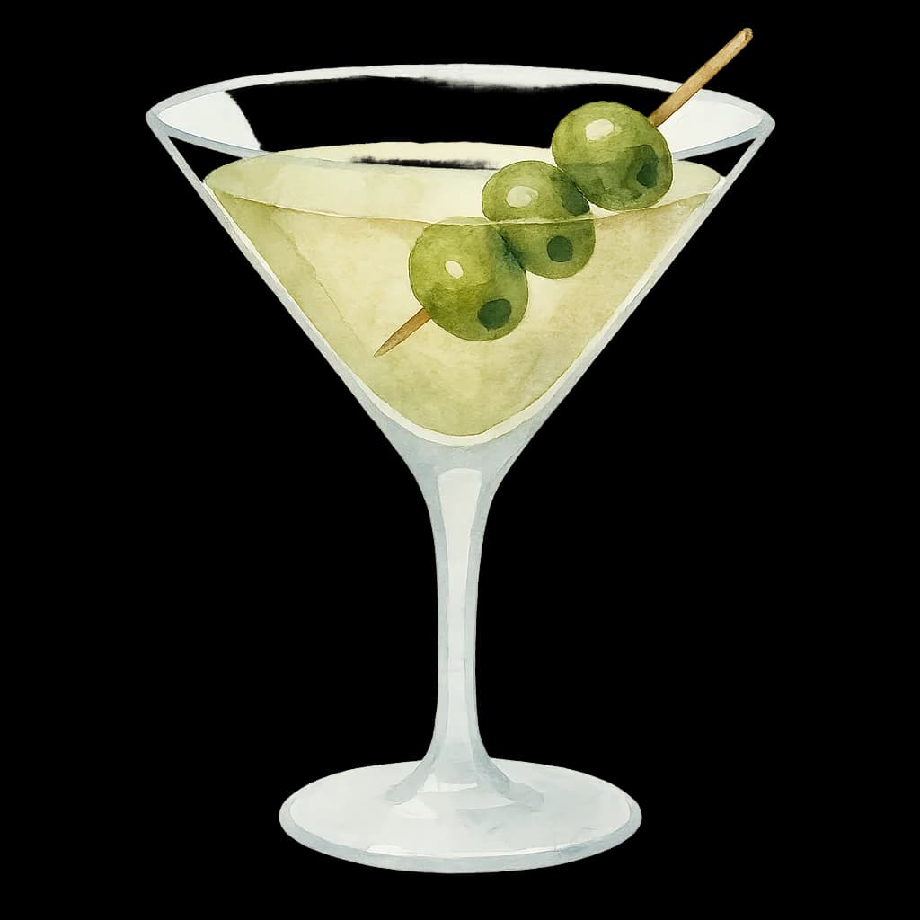 Illustration of Dirty Martini cocktail