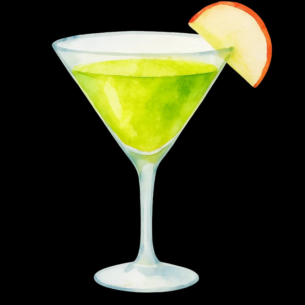Illustration of Appletini cocktail