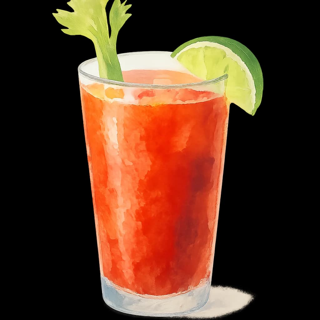 Illustration of Bloody Caesar cocktail