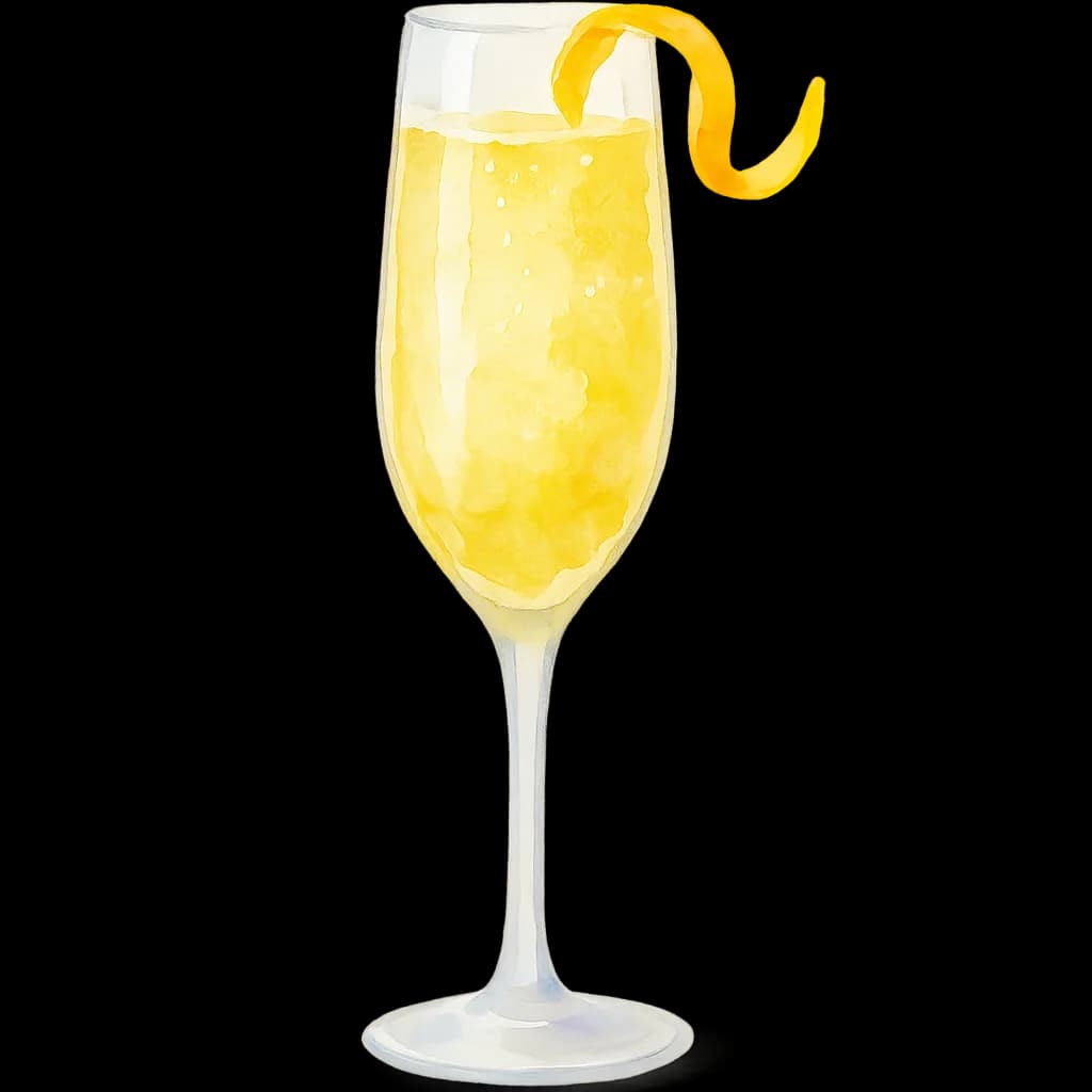 Illustration of French 75 cocktail