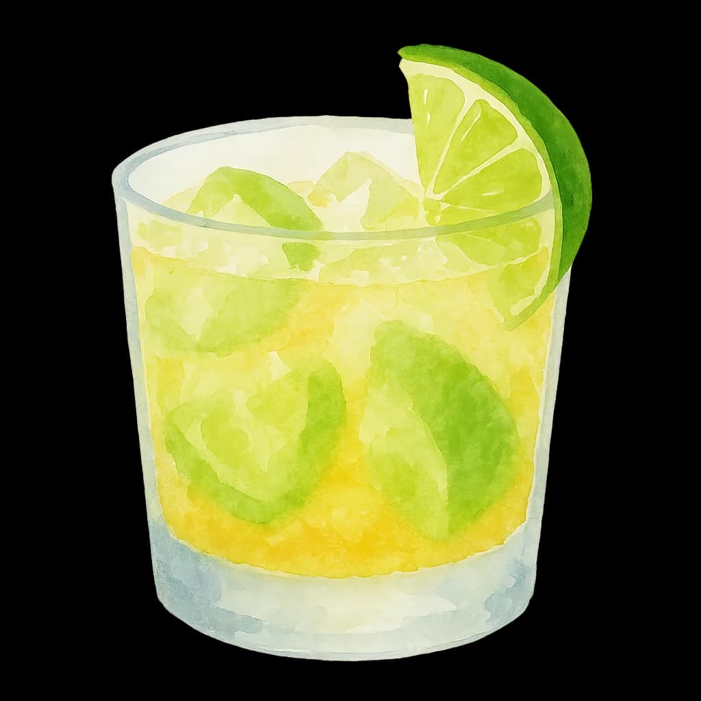 Illustration of Caipirinha cocktail