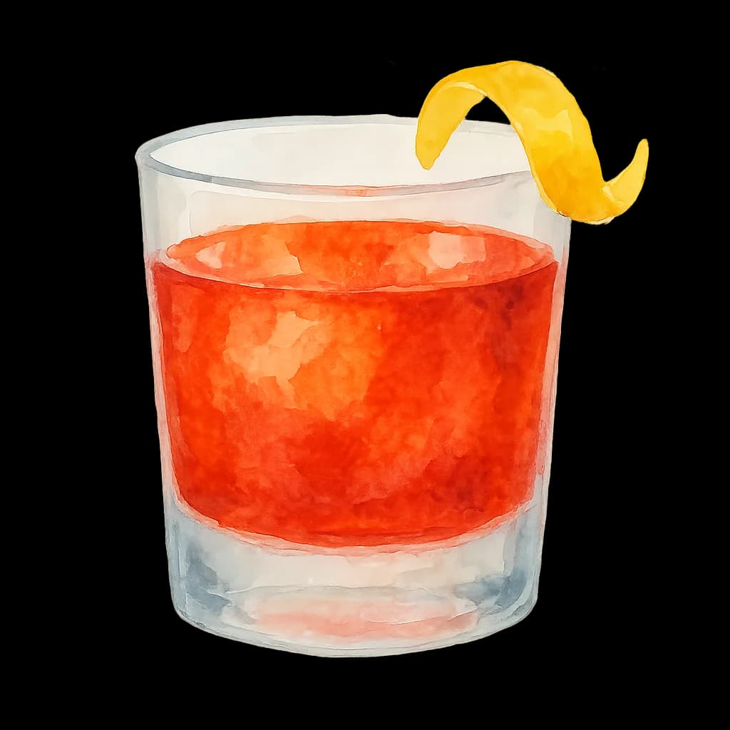 Illustration of Sazerac cocktail