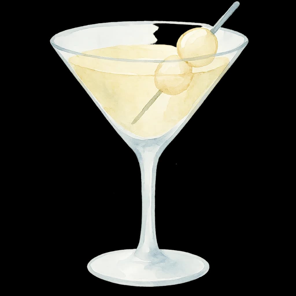 Illustration of Gibson cocktail