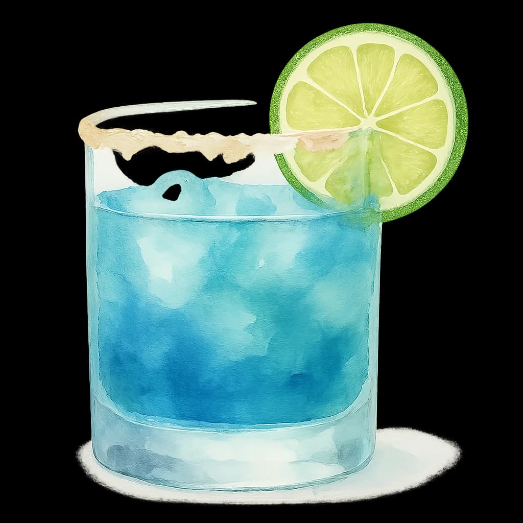 Illustration of Blue Margarita cocktail