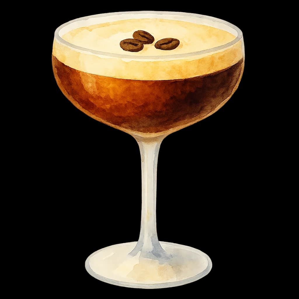 Illustration of Caribbean Espresso Martini cocktail