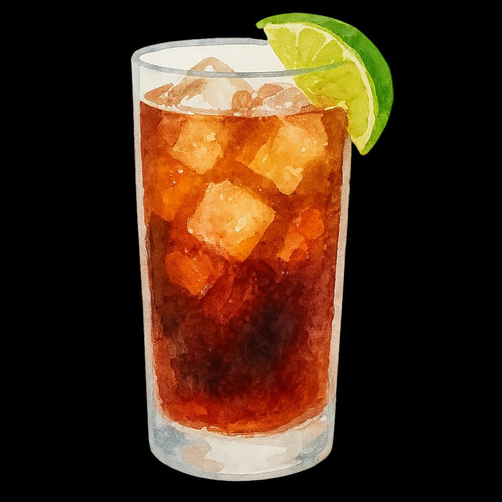 Illustration of Cuba Libre cocktail