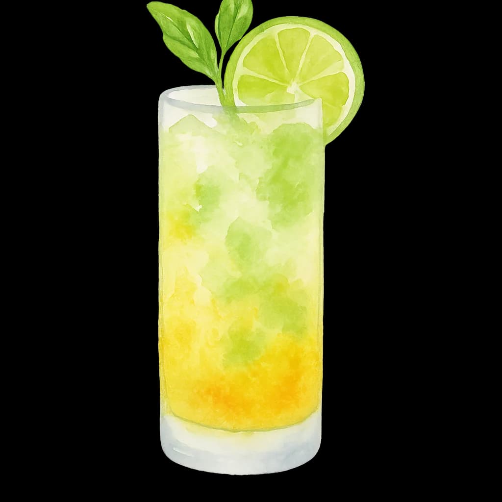 Illustration of Elderflower Virgin Mojito cocktail