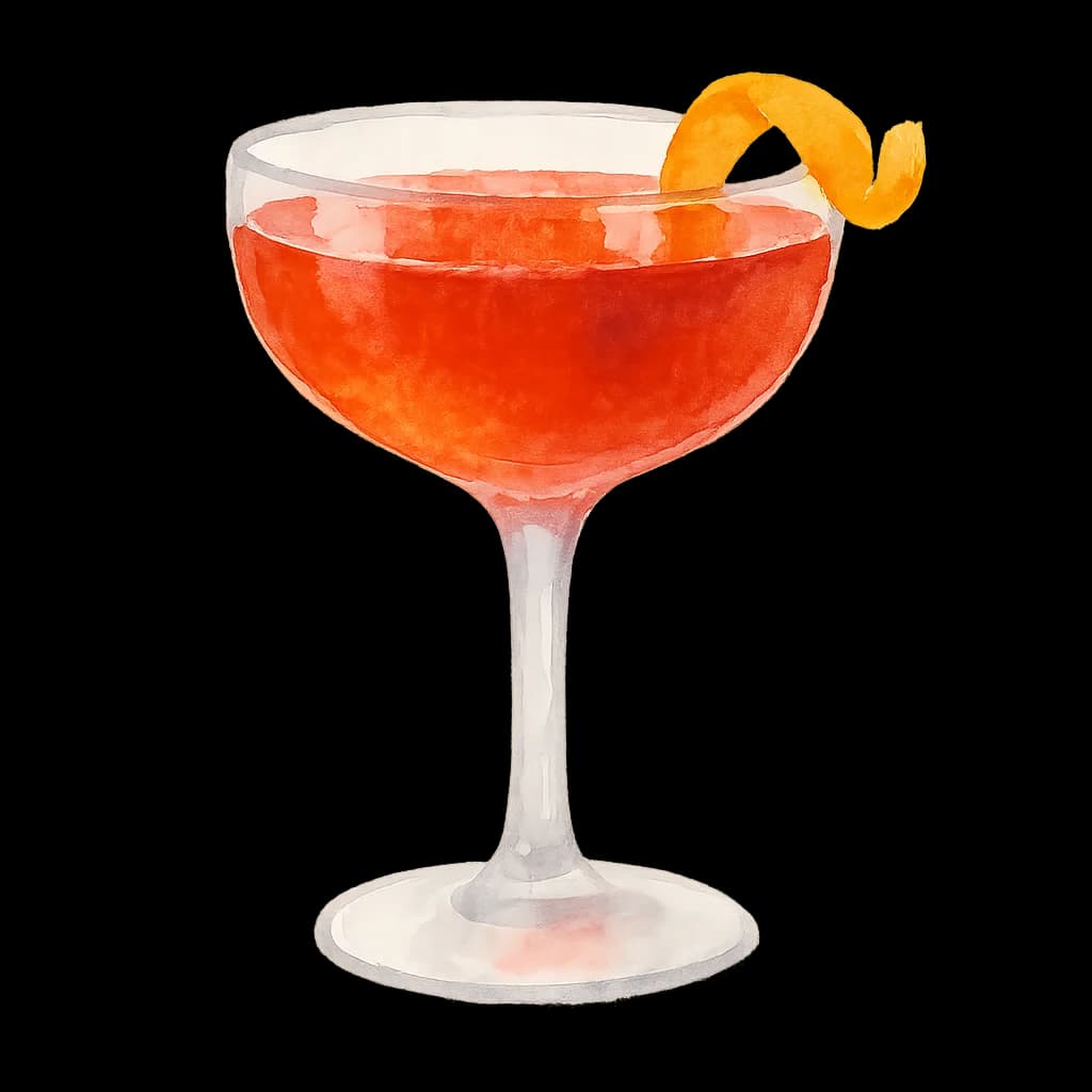 Illustration of Equal-Parts Boulevardier cocktail