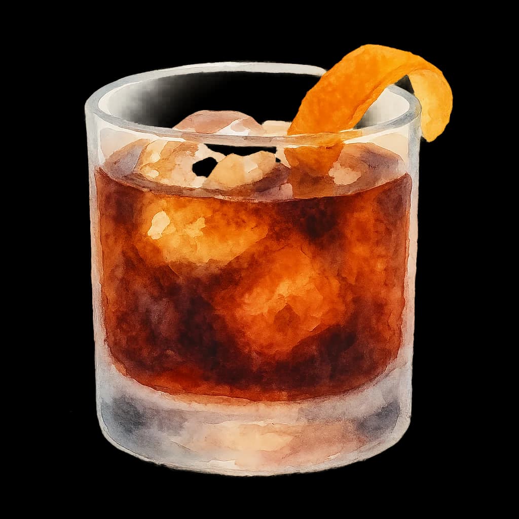 Illustration of Mezcal Coffee Negroni cocktail