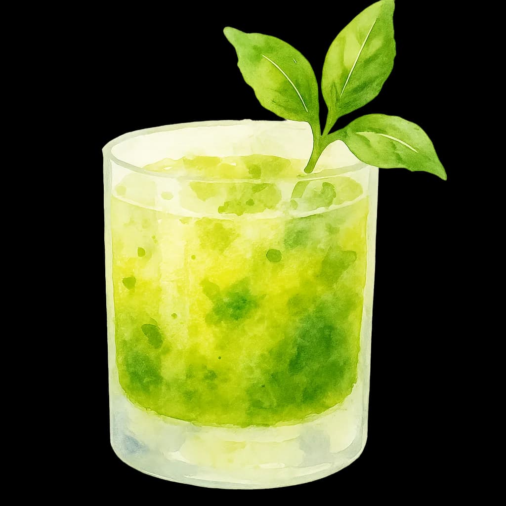 Illustration of Mint Basil Smash cocktail