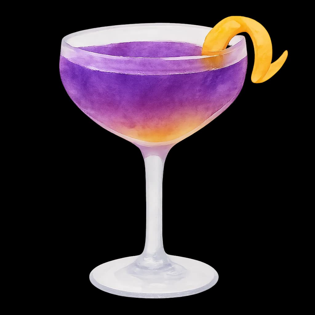 Illustration of Purple Lemon Drop cocktail
