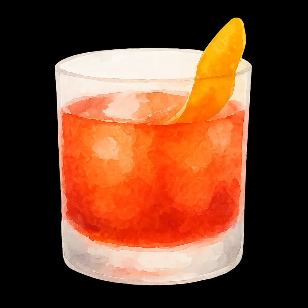Illustration of Rye Boulevardier cocktail