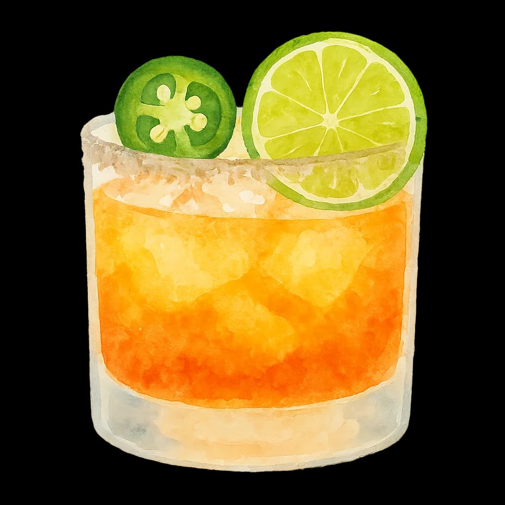 Illustration of Spicy Margarita cocktail