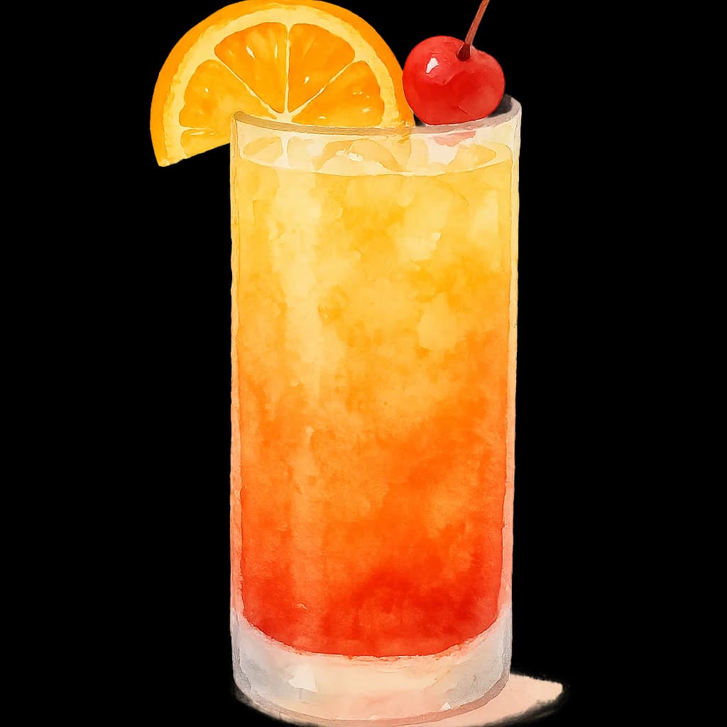 Illustration of Tequila Sunrise cocktail