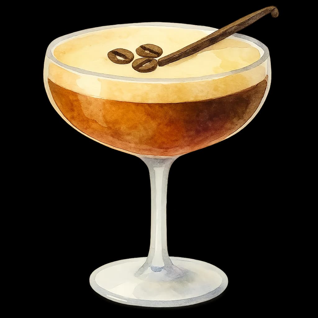Illustration of Vanilla Espresso Martini cocktail