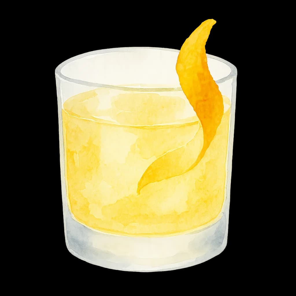 Illustration of White Negroni cocktail